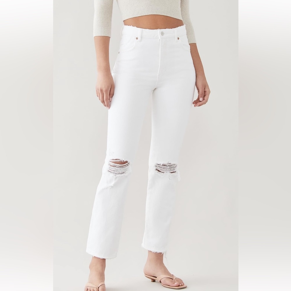 ROLLA'S White Straight Leg Jeans